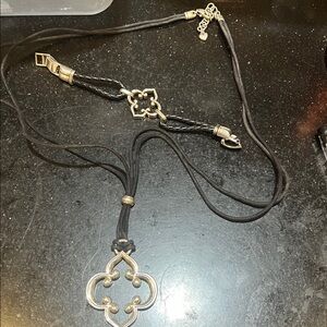 Elegant Black and Silver Brighton Pendant Necklace